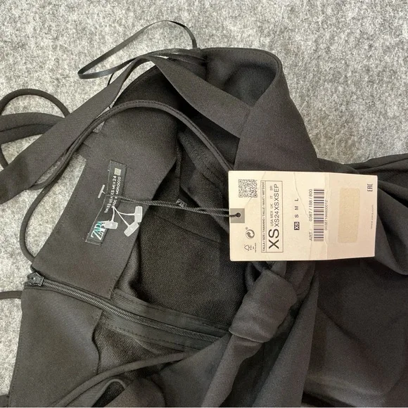 Zara Black Going Out Clubbing Minimalist Semi Formal Mini Dress Size XS - Picture 3 of 4